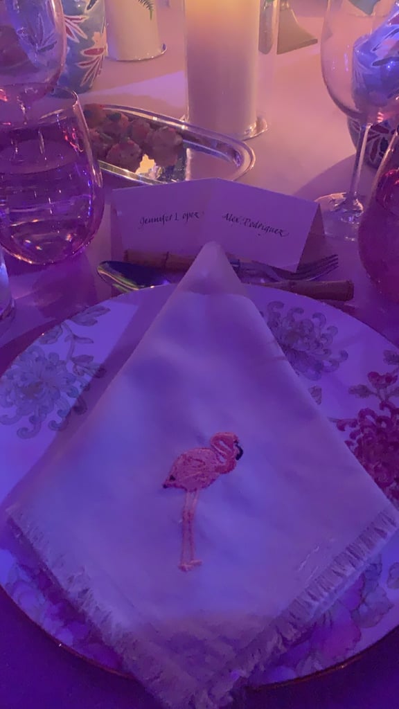 Jennifer Lopez Documented the Cute Flamingo-Themed Table Napkin