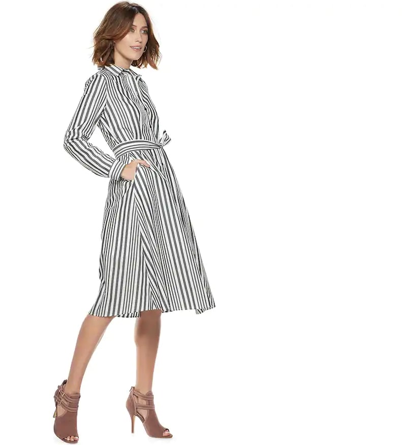 POPSUGAR at Kohl's Striped Midi Shirt Dress