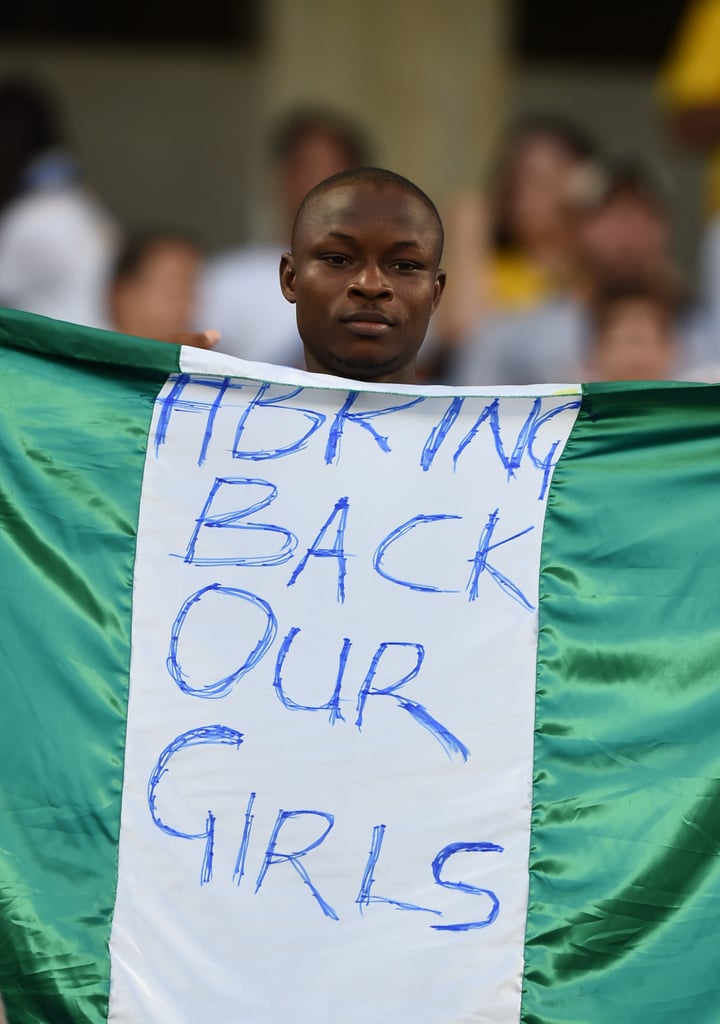 A Nigerian fan held up a banner during the country's World Cup game against Bosnia-Herzegovina on June 21.
