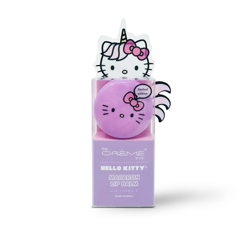 Hello Kitty Macaron Lip Balm in Rainbow Sherbet ($8)
