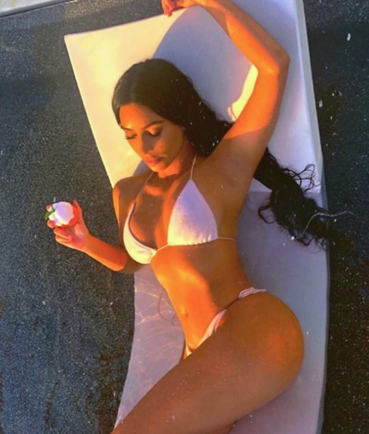 Kim Kardashian White Bikini For Kimoji Fragrance Instagram