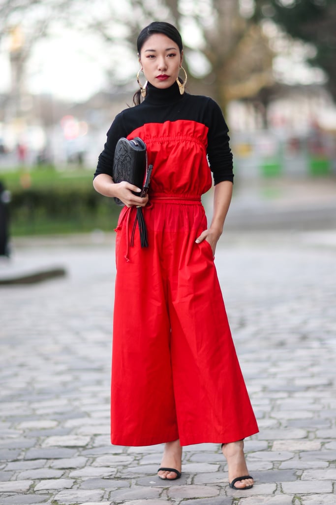 Wear Your Strapless Jumpsuit Over a Turtleneck