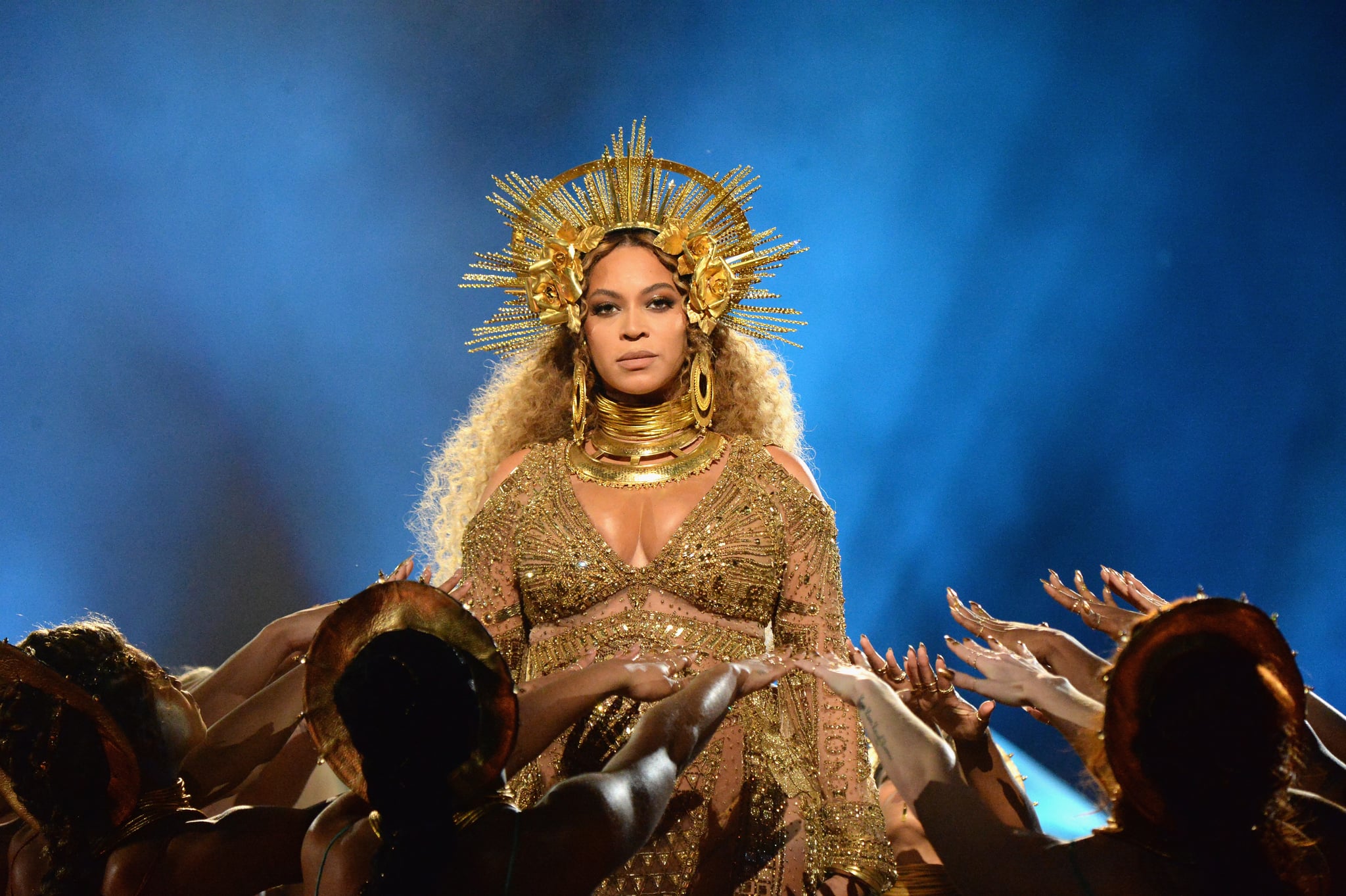 LOS ANGELES, CA - FEBRUARY 12:  Beyonce performs onstage during The 59th GRAMMY Awards at STAPLES Centre on February 12, 2017 in Los Angeles, California.  (Photo by Kevin Mazur/Getty Images for NARAS)