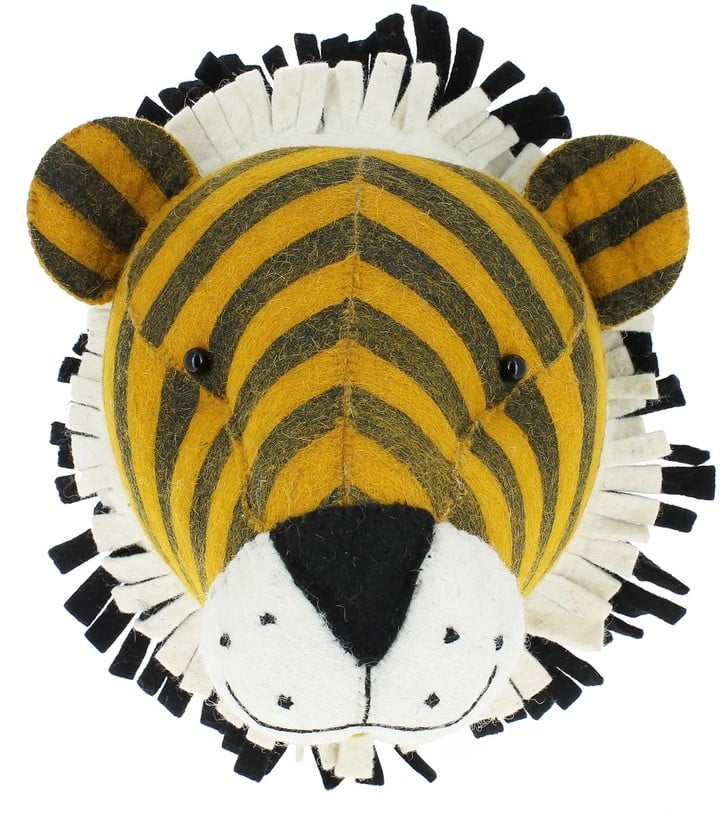 The Well Appointed House Fiona Walker England Stripe Print Tiger Head Wall Decor For Kids