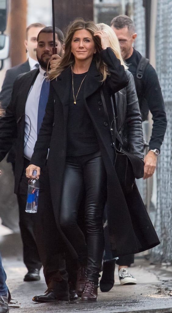 Jennifer Aniston Maroon Boots December 2018 Popsugar Fashion