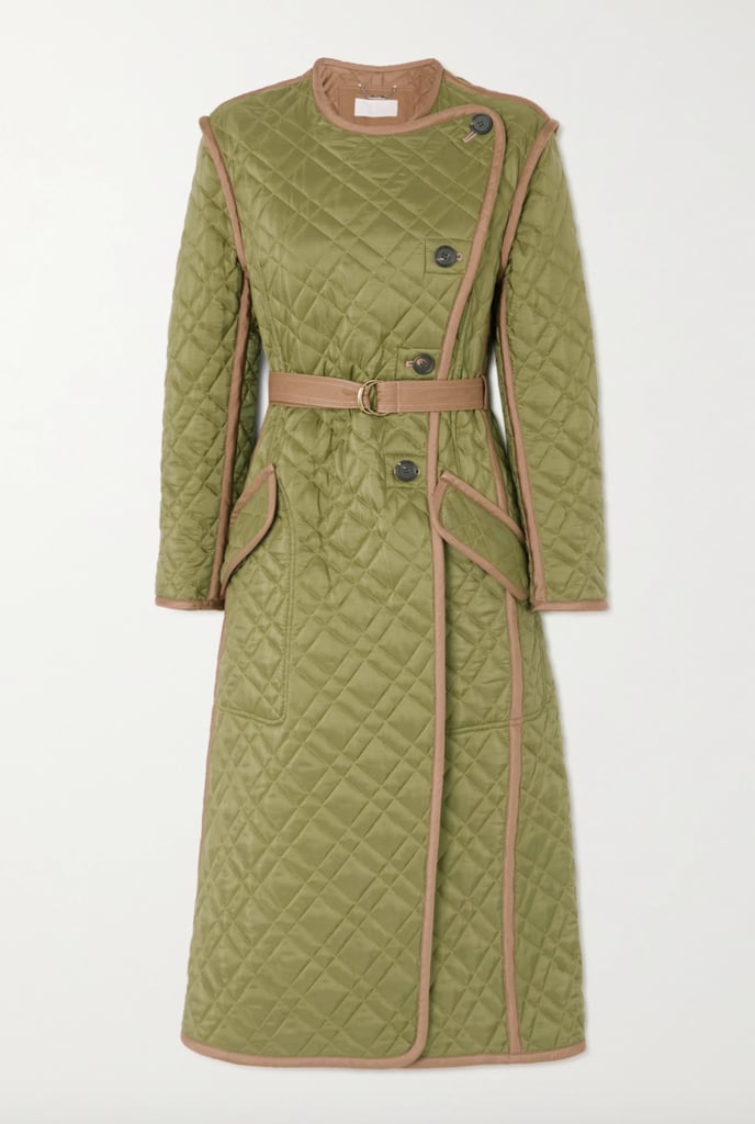 Chloe Belted Quilted Shell Coat