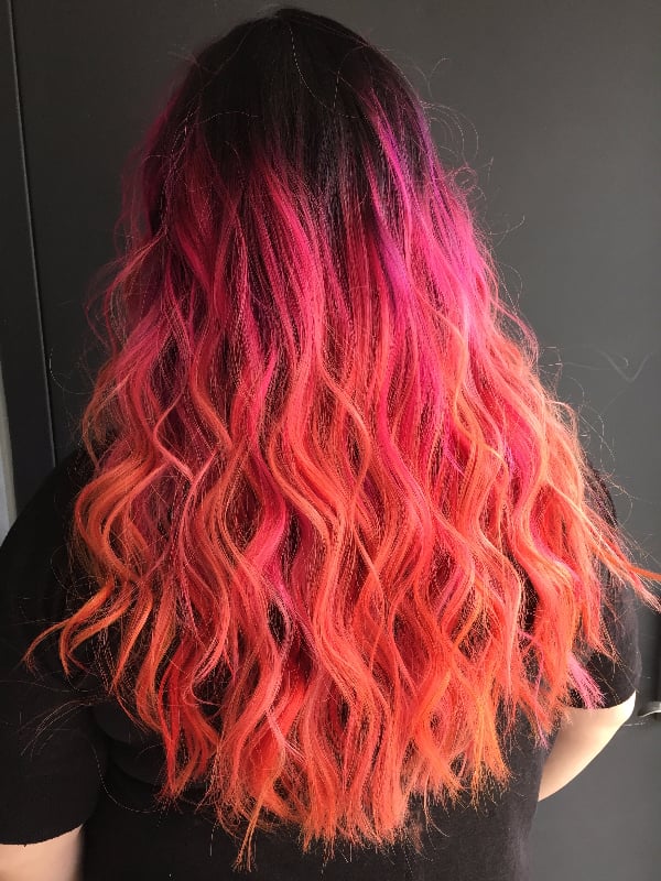 Neon Hibiscus | Brunettes Will Swoon Over These Fall-Friendly Rainbow Hair  Ideas | POPSUGAR Beauty Photo 7