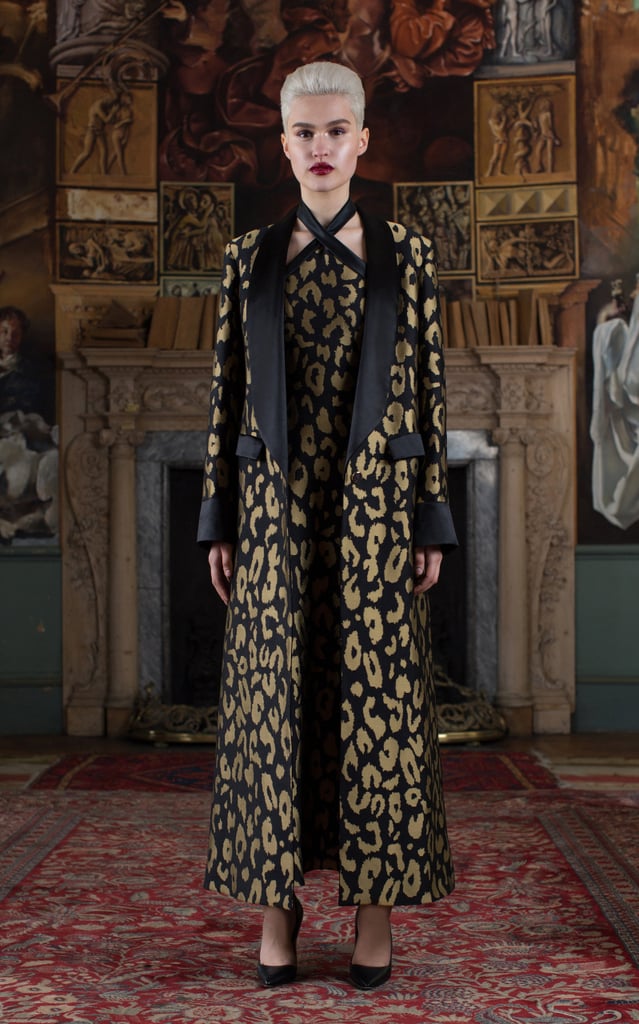 Temperly London Josie Animal Print Silk-Blend Coat