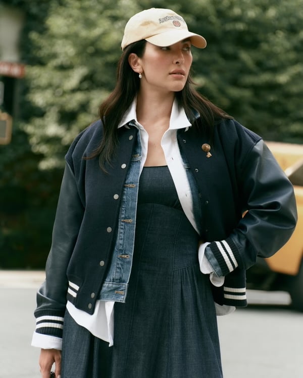 Abercrombie & Fitch Wool-Blend Varsity Bomber Jacket ($144, originally $180)
While you may automatically think denim when you think of Abercrombie, the retailer's Labor Day sale includes 20 to 40 percent off almost everything, including outerwear — which is nothing to scoff at as the cooler days approach. You can even get an extra 20 percent off clearance, so stock up on those collegiate staples now.