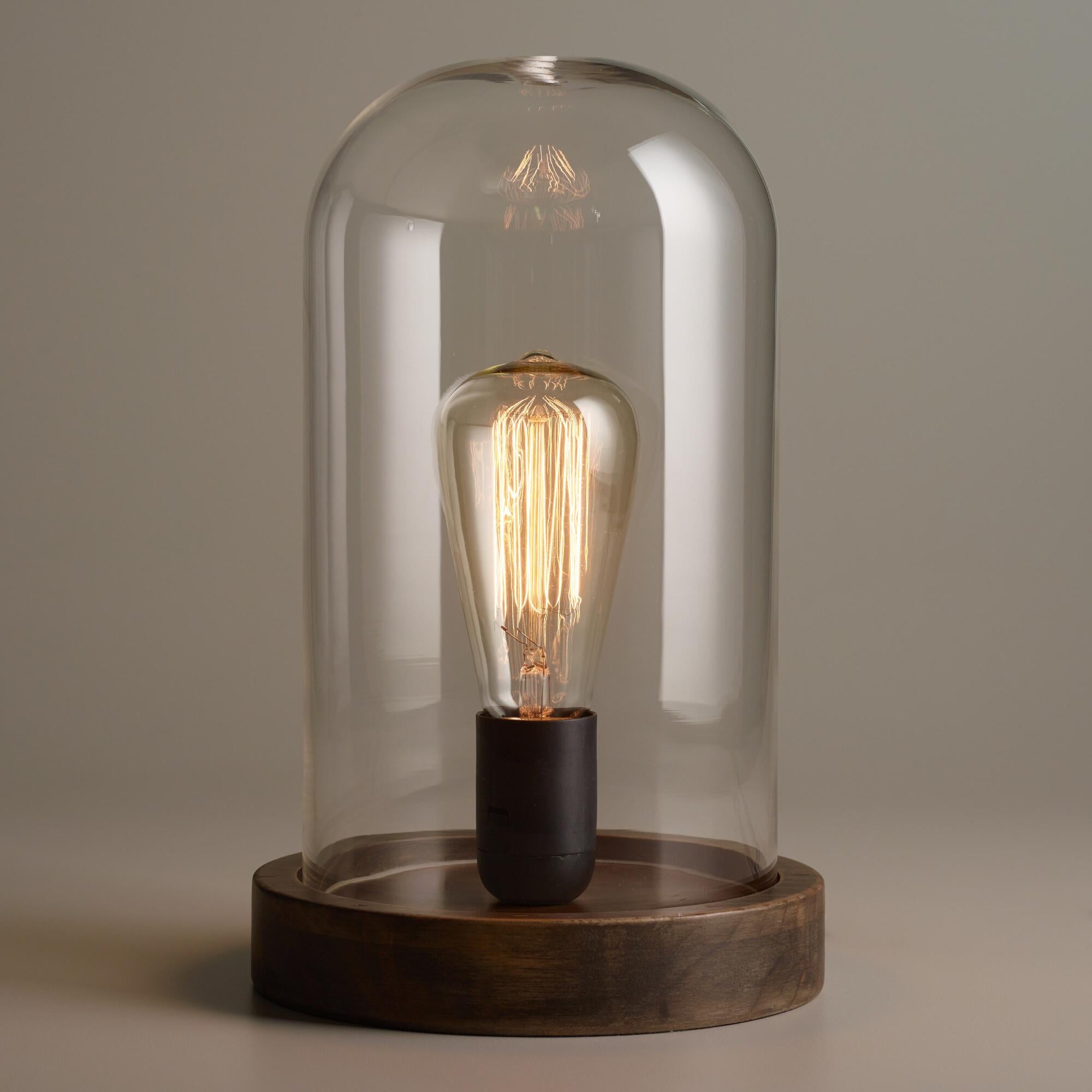 Edison Glass Cloche Table Lamp ($55 