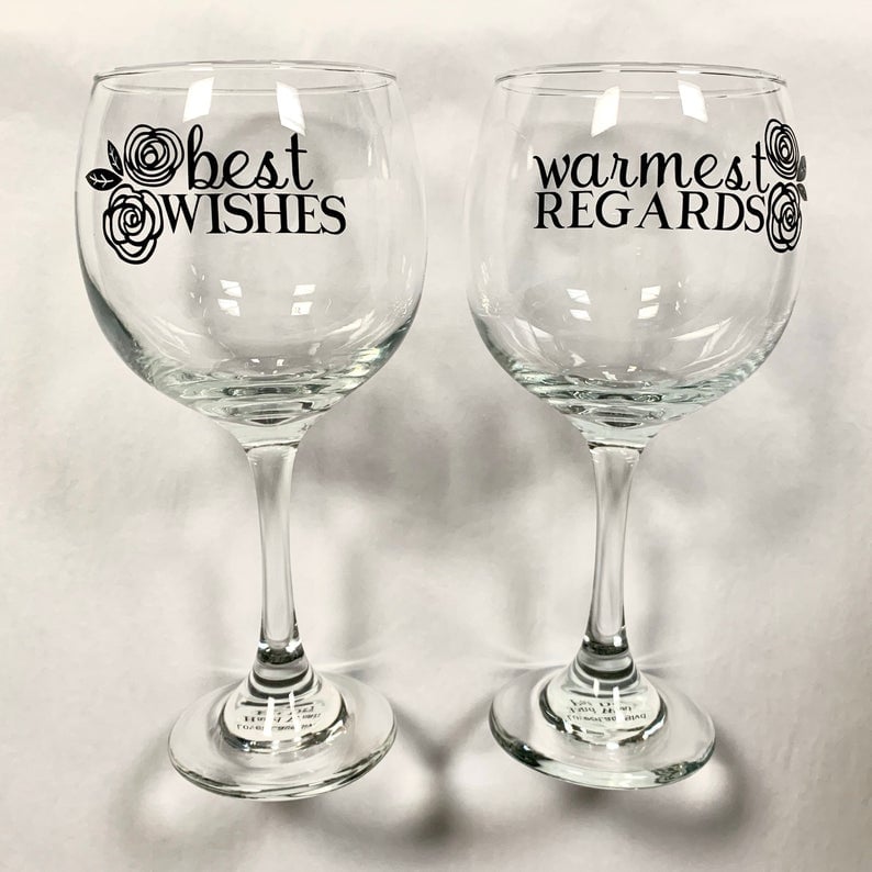 Schitt's Creek "Best Wishes, Warmest Regards" Wine Glass Set