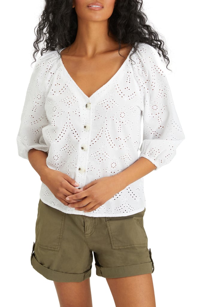 Sanctuary Modern Eyelet V-Neck Blouse