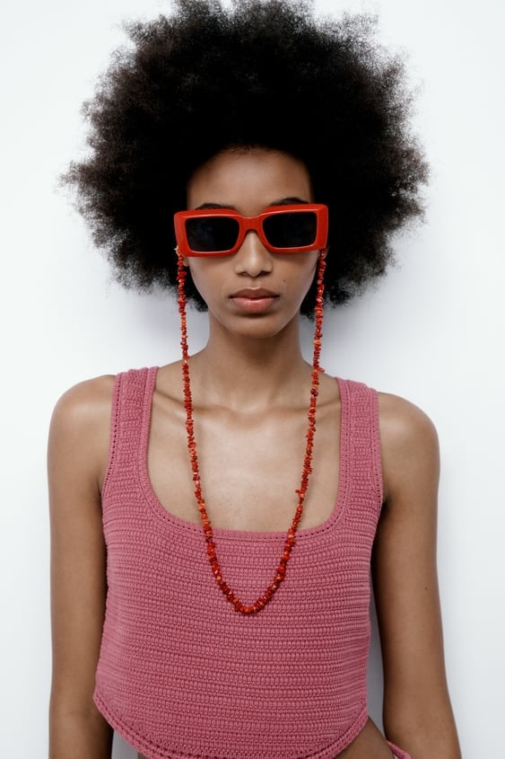 Solid Colour Glasses and Mask Chain