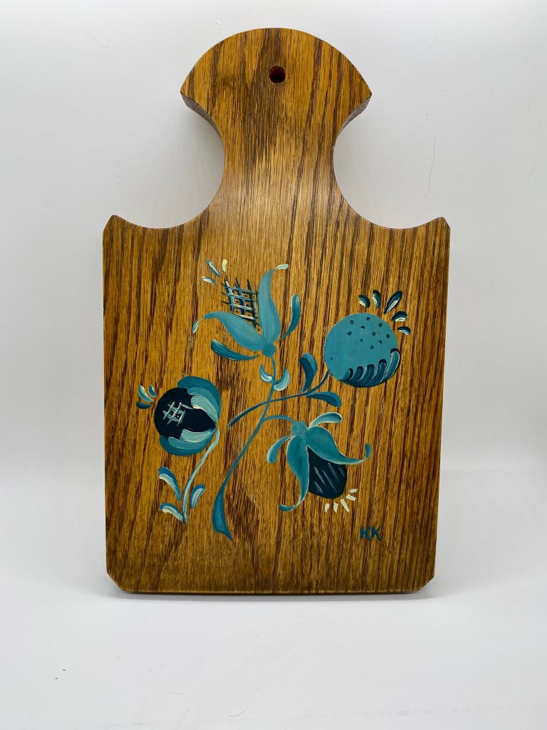 Vintage Hand-Painted Solid Wood Cutting Board