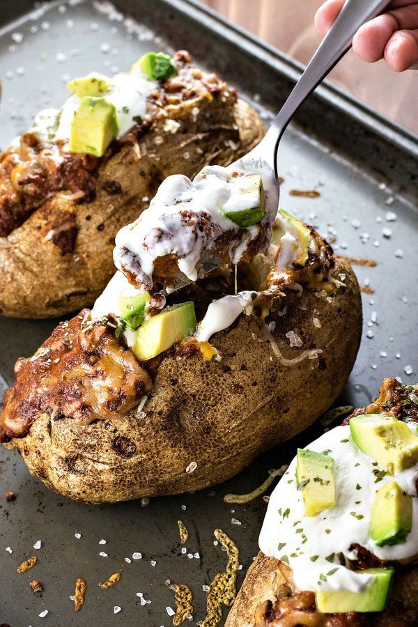 Chili-Stuffed Potatoes