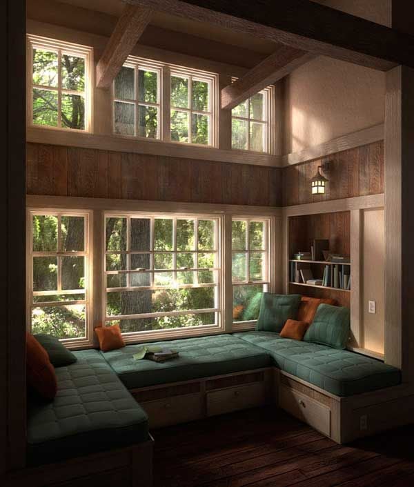 A cozy reading nook is a must for any book-lover.