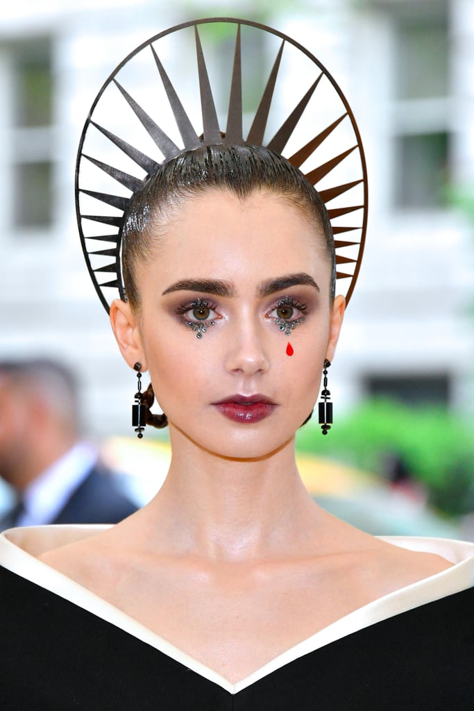 Lily Collins Makeup at the Met Gala 2018