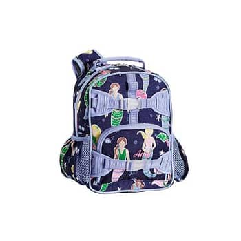 Mackenzie Navy Mermaid Kids Backpack