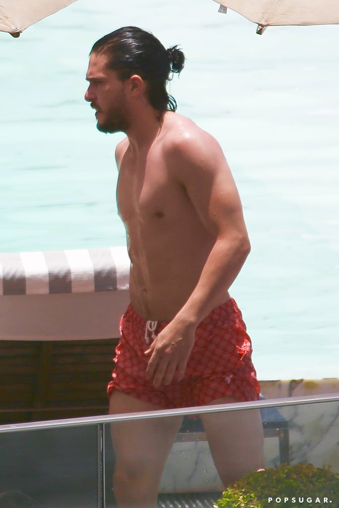 Kit Harington Shirtless by the Pool in Brazil Pictures