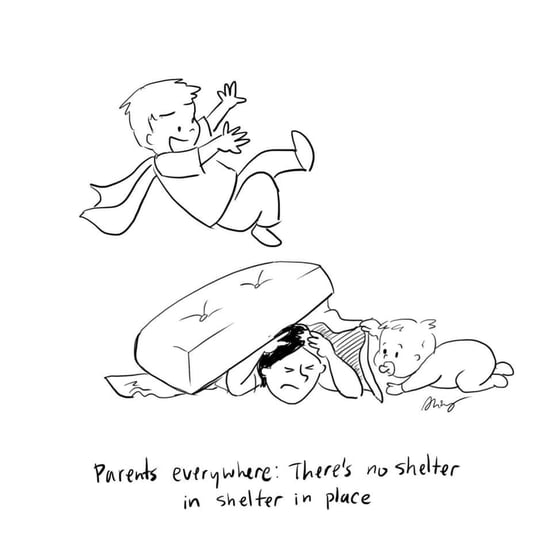 New Mom Comics Social Distancing With Family Cartoons