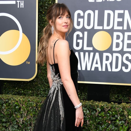 Dakota Johnson Gucci Dress at the Golden Globes 2018