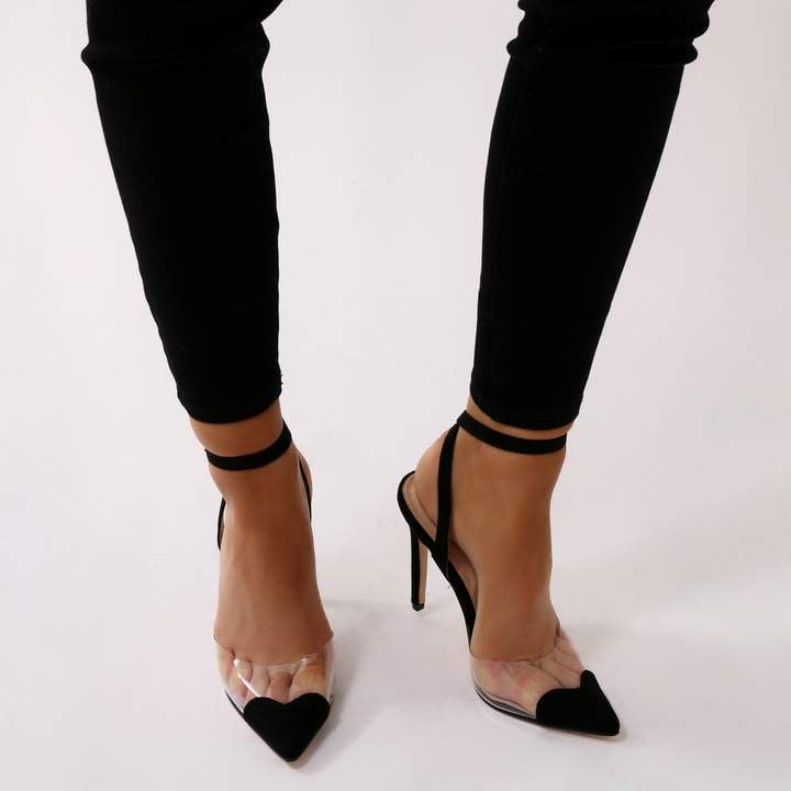 Public Desire Heartthrob Heart Court Heels Faux Suede