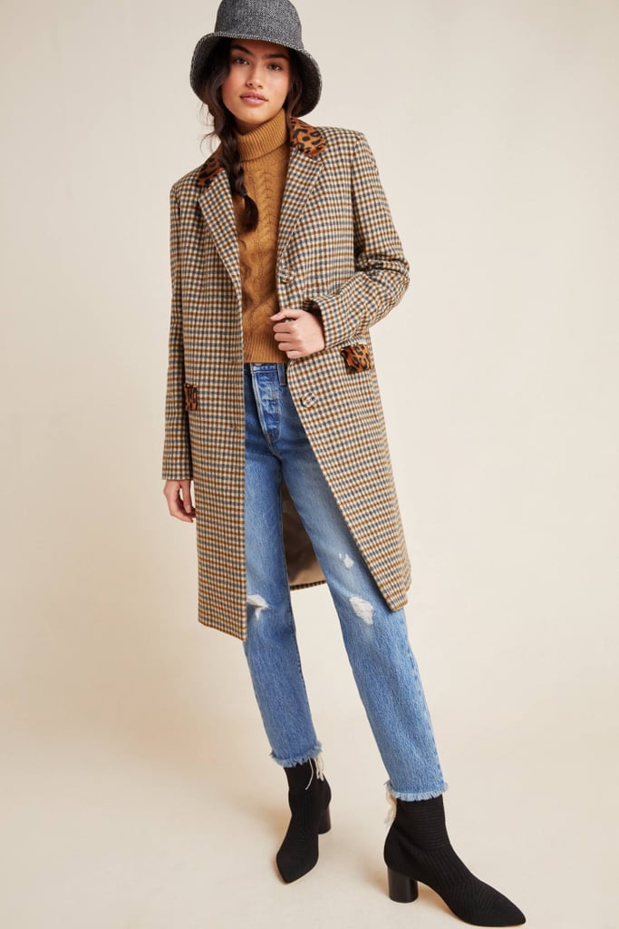 Søndag Kilauea Mountain marxisme Helene Berman Leopard-Trimmed Plaid Coat | 22 New Jackets and Coats From  Anthropologie That'll Keep You Cozy Now Through 2020 | POPSUGAR Fashion  Photo 3