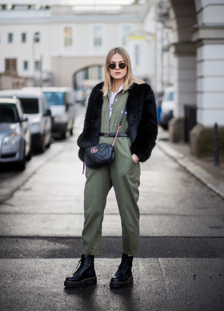 Go For a Utilitarian Look in a Green Jumpsuit | How to Wear Doc Martens ...