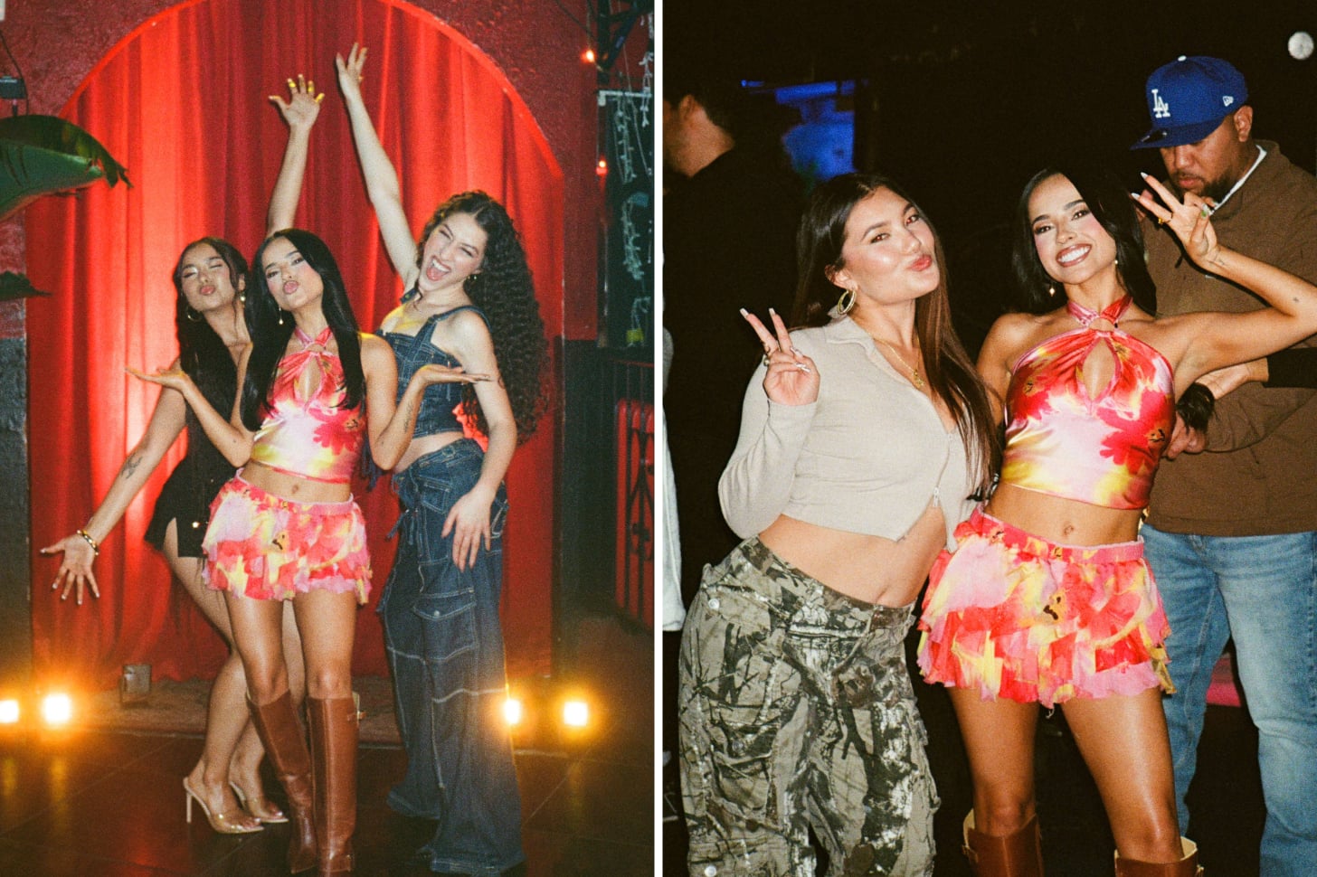 Becky G with family on set of Garnier commercial