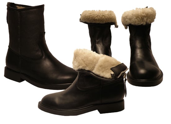 leather sheepskin boots uk