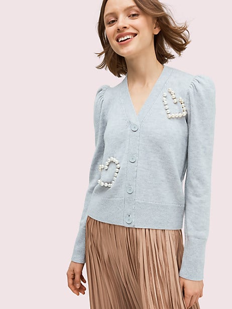 Pearl Pavé Heart Cardigan