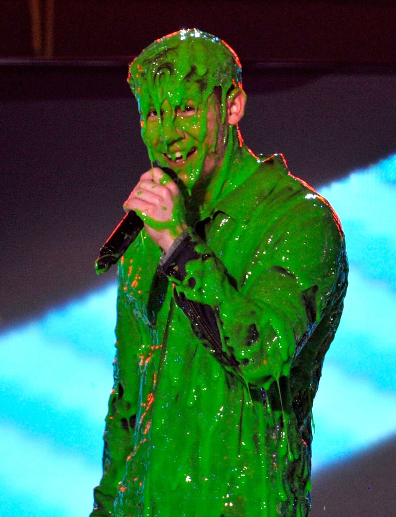 Nick was so drenched, you could barely recognize him.