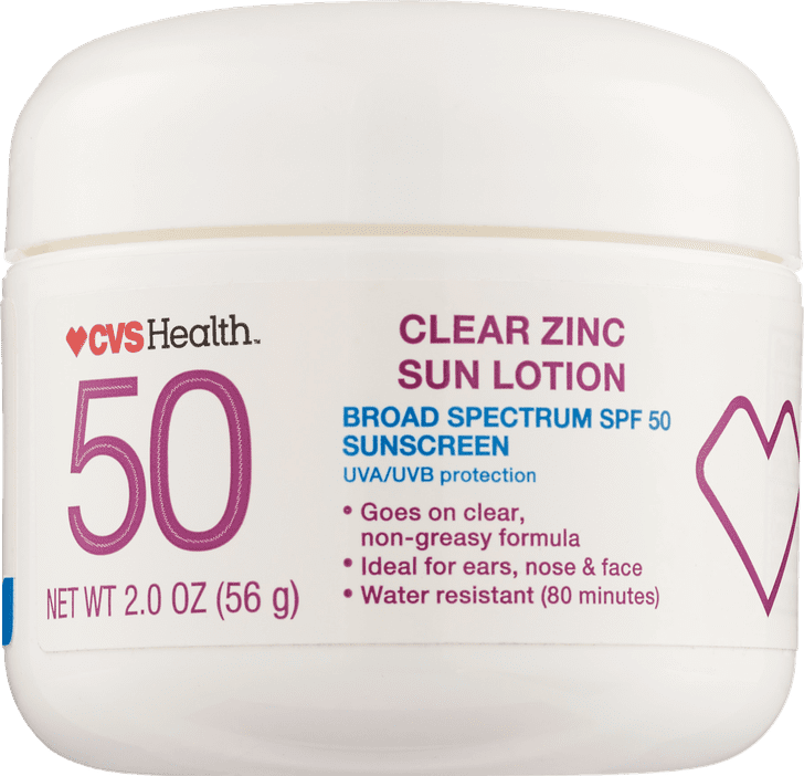 CVS Health Clear Zinc Broad Spectrum Sun Lotion, SPF 50 Mineral