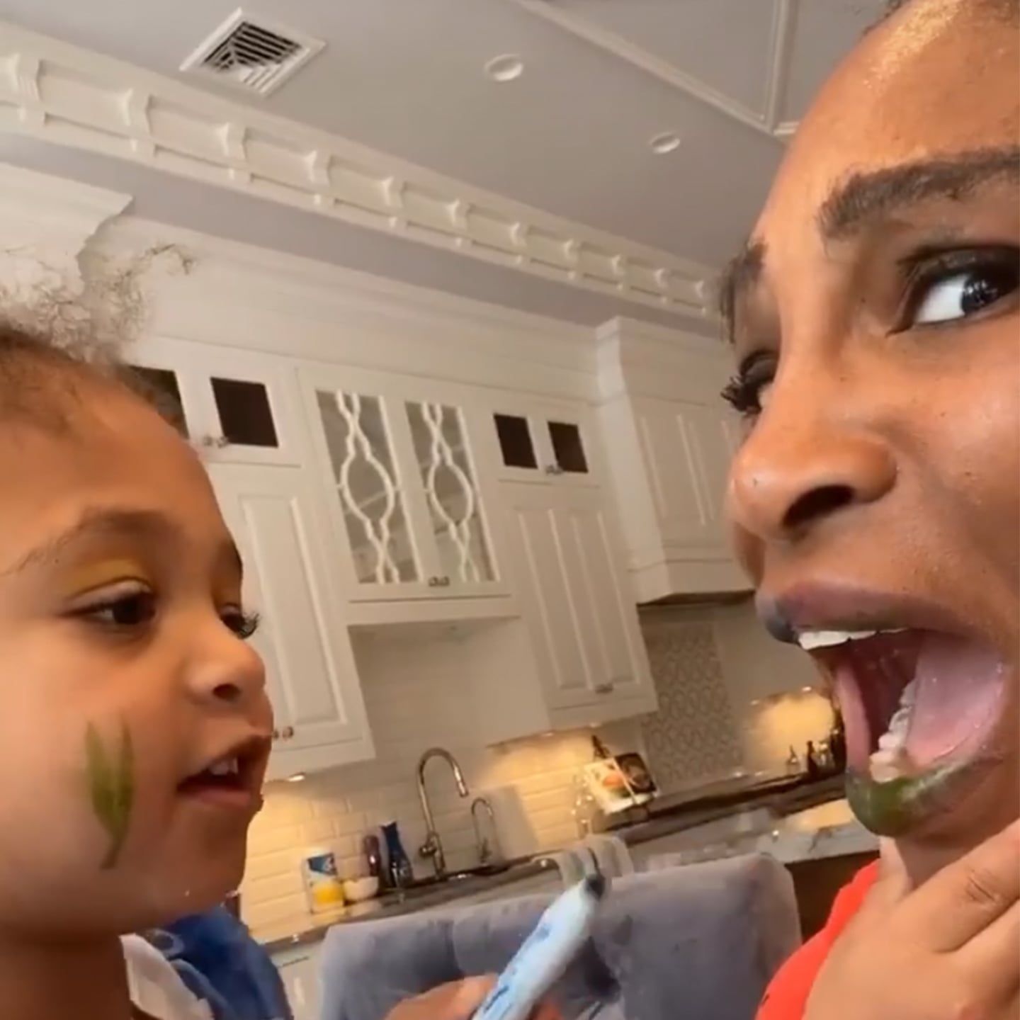 Watch Serena Williams S Daughter Olympia Do Mom S Makeup Popsugar Family