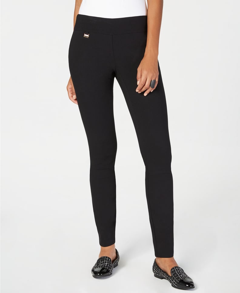 Alfani Plus Size Tummy-control Pull-on Skinny Pants, Created For Macy's In  Dark Heather Grey