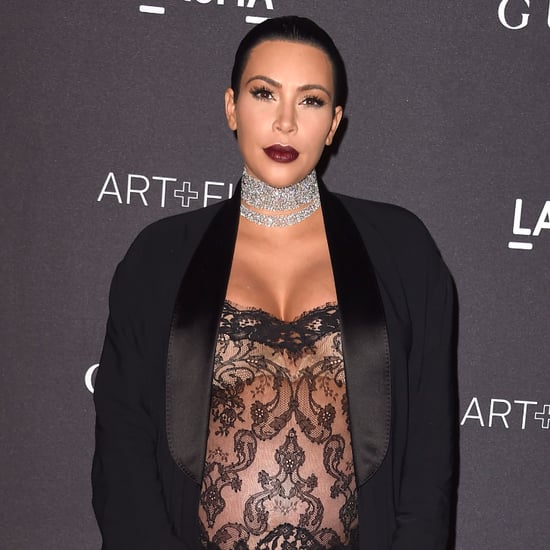 Kim Kardashian Wearing a Lace Jumpsuit