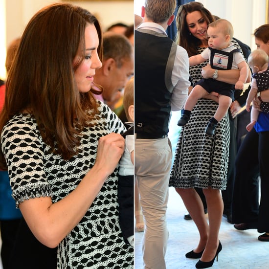 Kate Middleton Wearing Tory Burch Black and White Dress