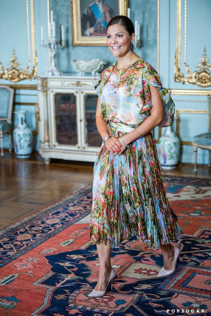 Princess Victoria Wearing Jennifer Blom Floral Dress