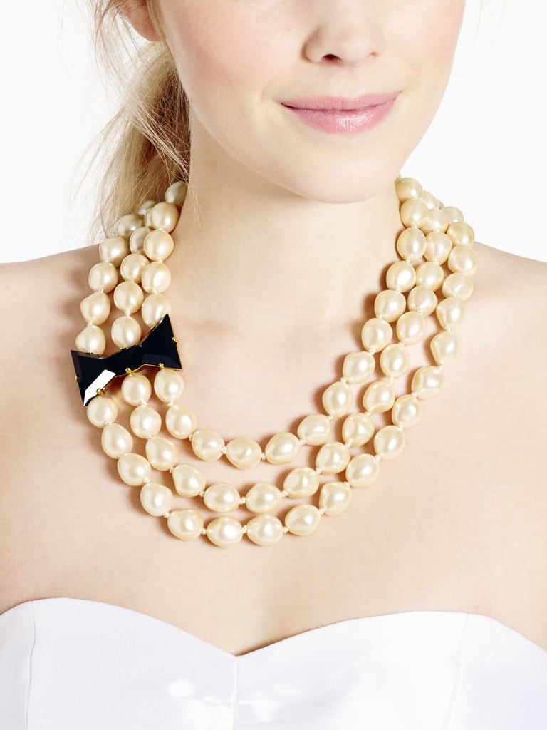 Kate Spade New York Black Tie Optional Three Strand Pearl Necklace With Black Bow ($49, originally $278)