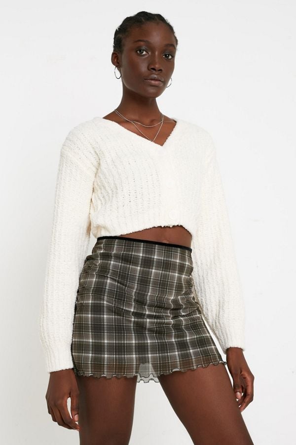 UO Plush Cropped Cardigan