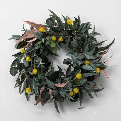 Faux Olive Leaf & Crespedia Wreath