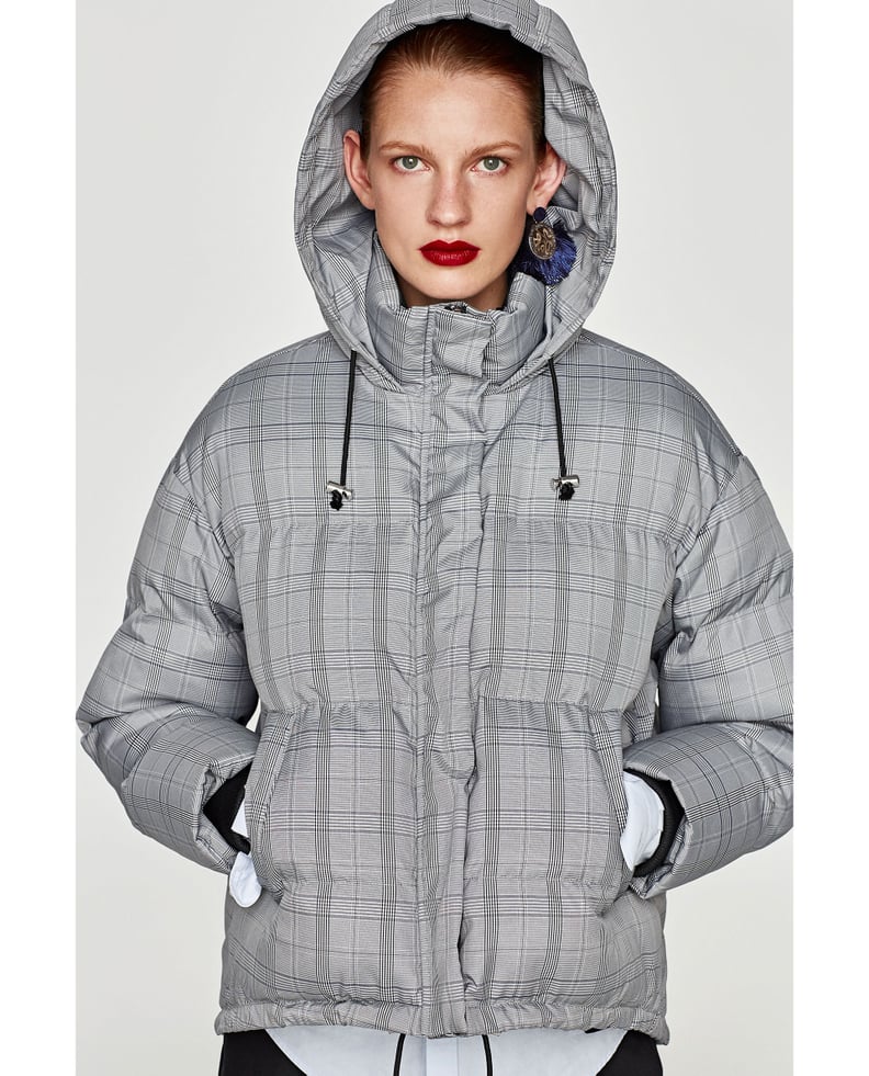 Zara Checked Puffer Coat