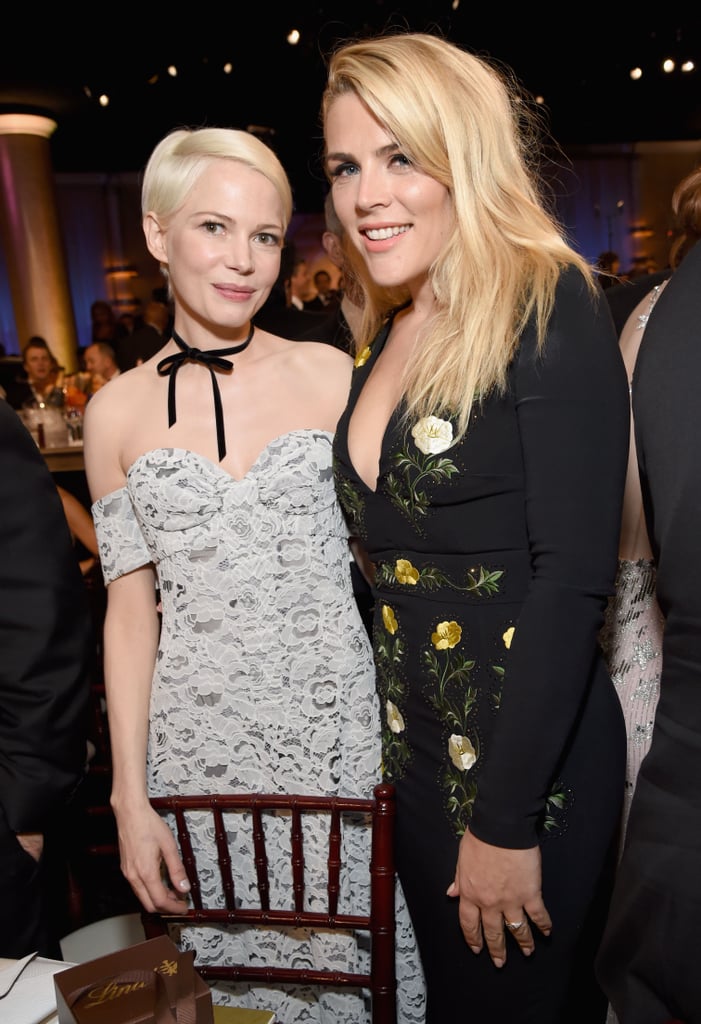 Michelle Williams and Busy Philipps at 2017 Golden Globes