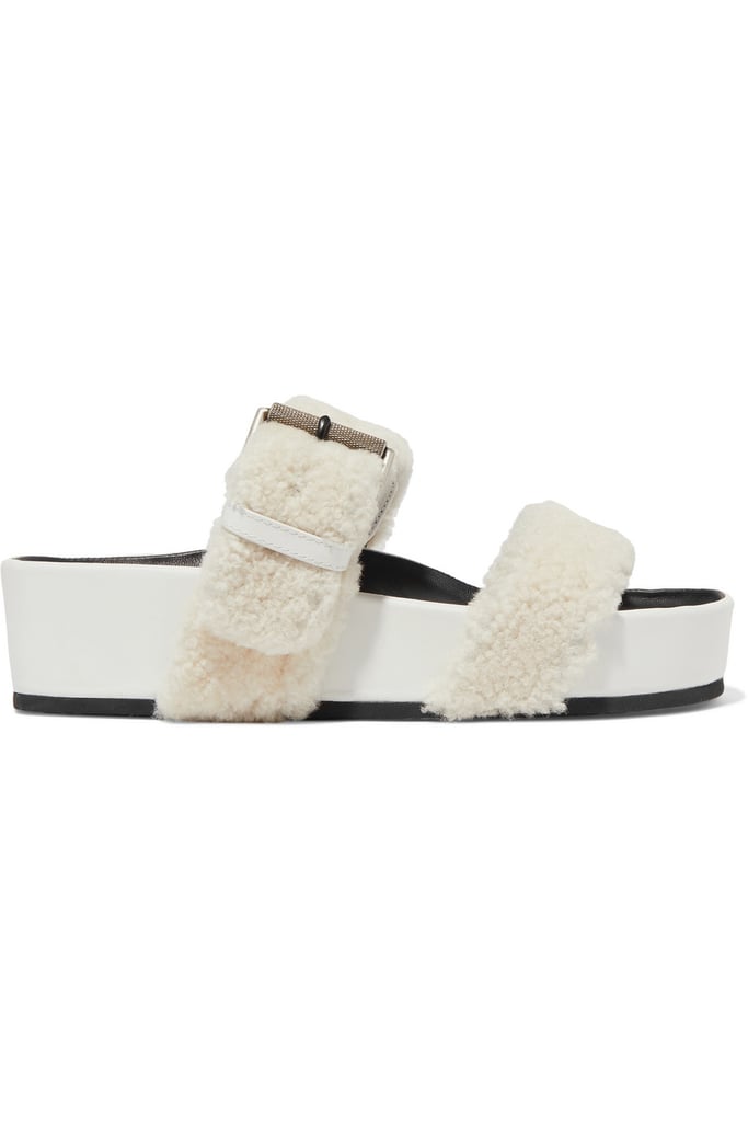 Frye Dk. Brown Shearling-lined Platform Mules/Slides Regular (M, B) Listed By BAG LOVE & More 