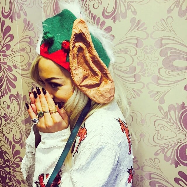 Rita Ora showed off her early Christmas spirit with giant elf ears.
Source: Instagram user ritaora
