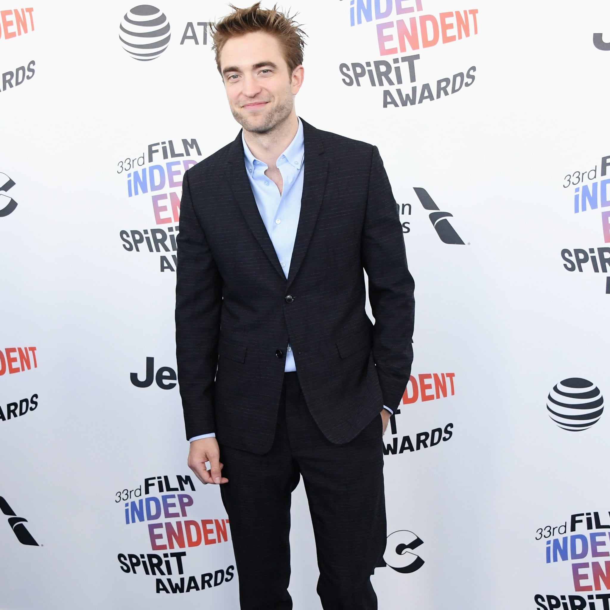 robert pattinson at the 2018 spirit awards popsugar celebrity