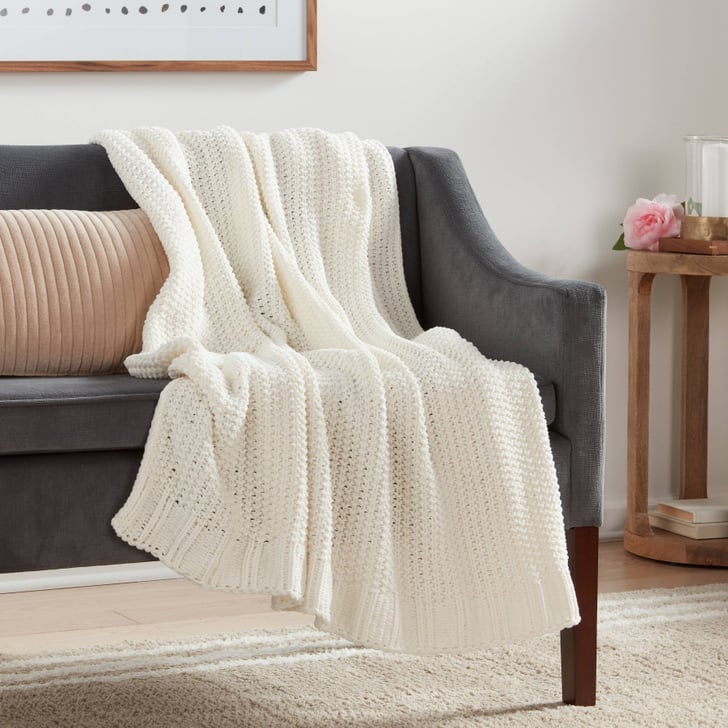 A Cozy Throw Threshold Solid Chenille Knit Throw Blanket Best Dorm