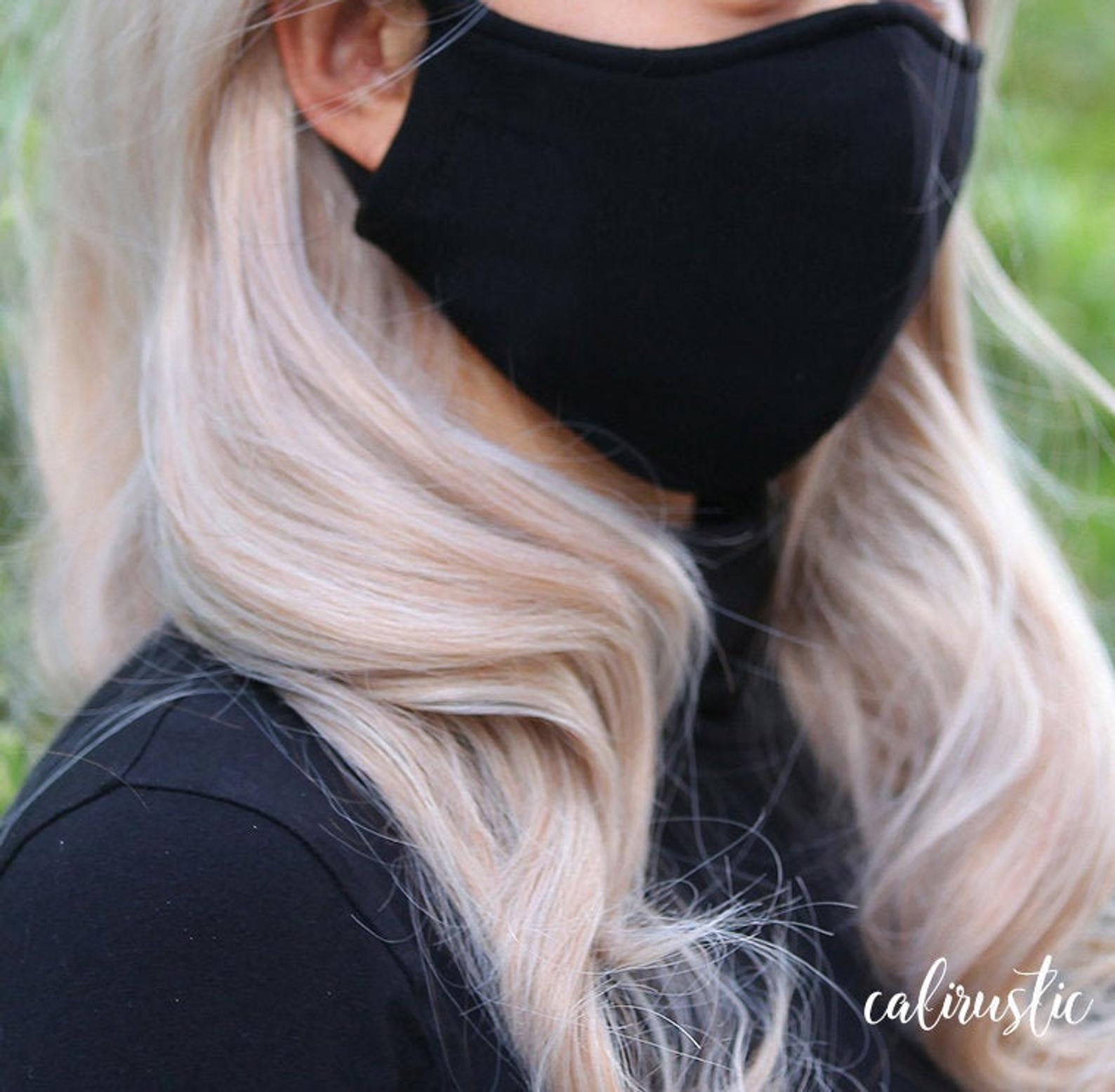 reusable black fabric face masks