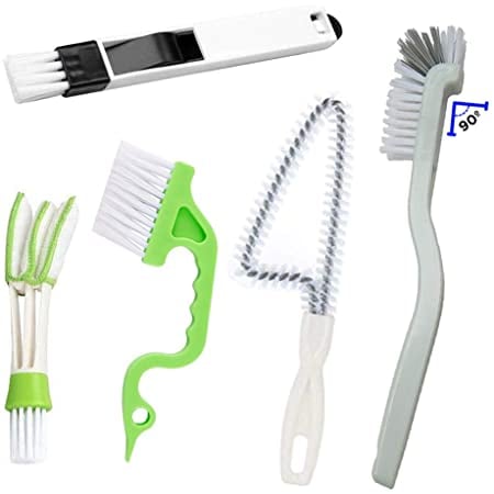 Window/Sliding Door Track Cleaning Duster, Brush, and Sweeper 5-Piece Set