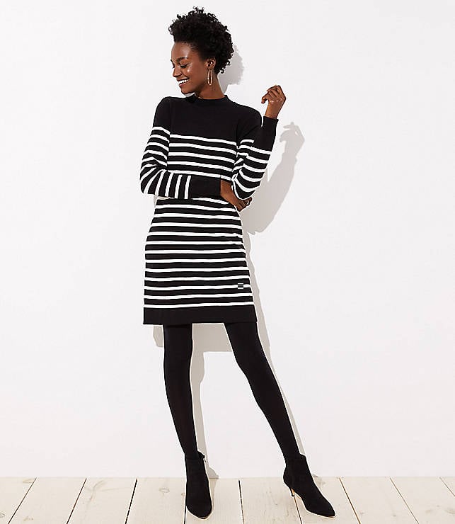 Loft Striped Back Button Sweater Dress ...